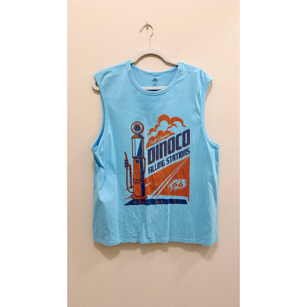 Disney Parks Cars Dinoco Filling Stations Tank Top Sleeveless Shirt Large NWT